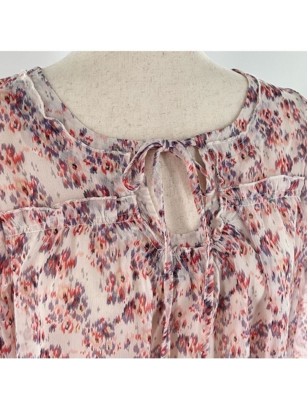 Romeo Juliet Couture Floral Blouse Pink Purple White Small - Picture 5 of 12